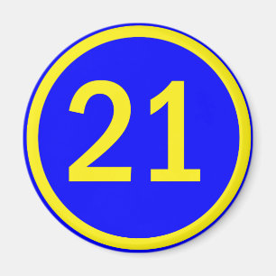 nummer 21 i en cirkel magnet