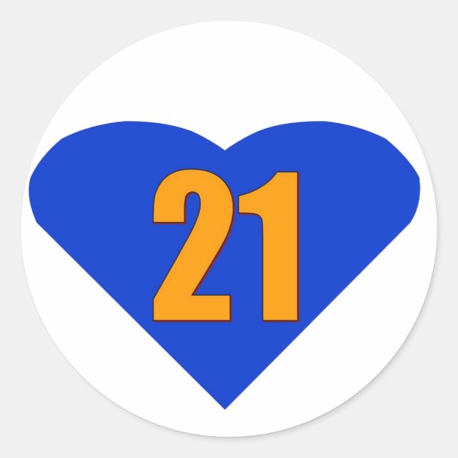Nummer 21 runt klistermärke (Framsida)