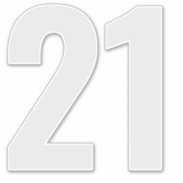 Nummer 21 Silver Grått - och vitmärke Klistermärken