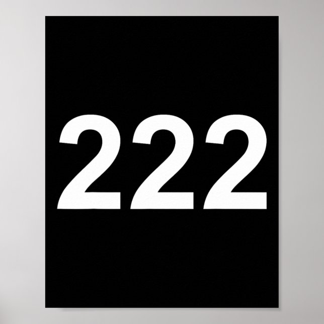 Nummer 222 in White Font on CKground Roligt Hallow Poster (Framsidan)