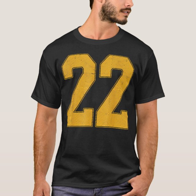 Nummer 22 Numrerad Uniform Sportlagströja T Shirt (Framsida)