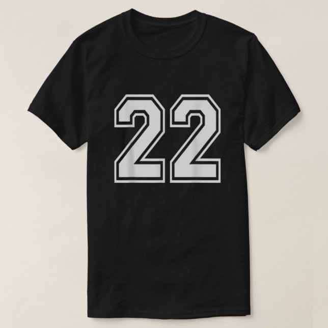 Nummer 22 Varsity Sports Team Jersey 22:e födelsed T Shirt (Design framsida)