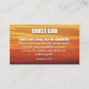 Nummer 23:19 TRUST GOD ÄR INGEN MÄSTSKRIPNING Visitkort