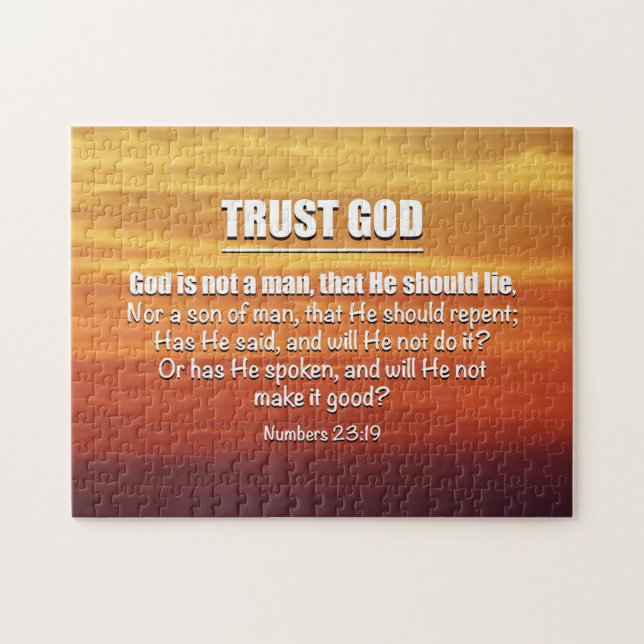 Nummer 23:19 TRUST GOD Christian Pussel (Horisontell)