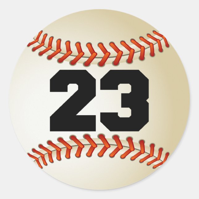 Nummer 23 Baseball Runt Klistermärke (Framsida)