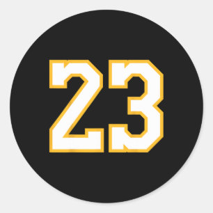 Nummer 23 Front and Byck Bysketbyll Jersey Lila Runt Klistermärke