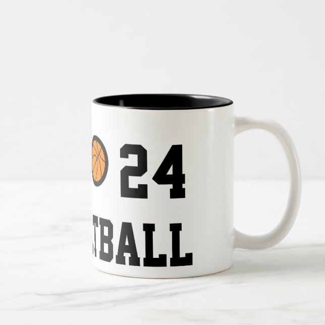 Nummer 24 basketboll mugg | Anpassningsbar (Höger)