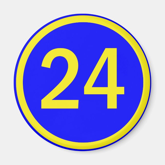 nummer 24 i en cirkel magnet (Framsidan)