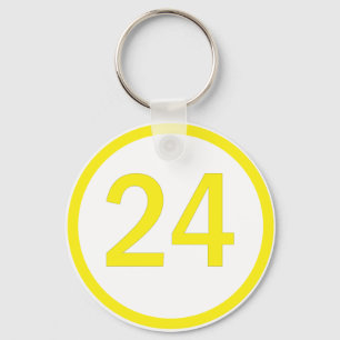 nummer 24 i en cirkel nyckelring
