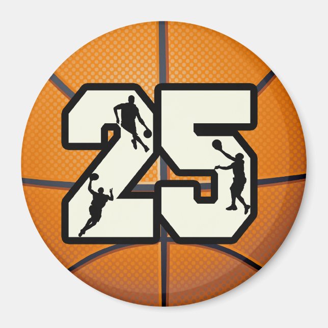 Nummer 25 basketboll magnet (Framsidan)
