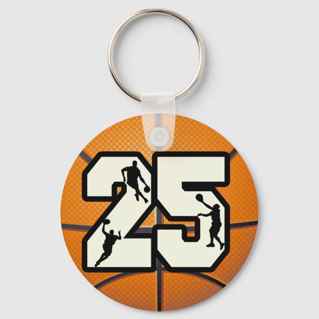 Nummer 25 basketboll och spelare nyckelring (Framsida)