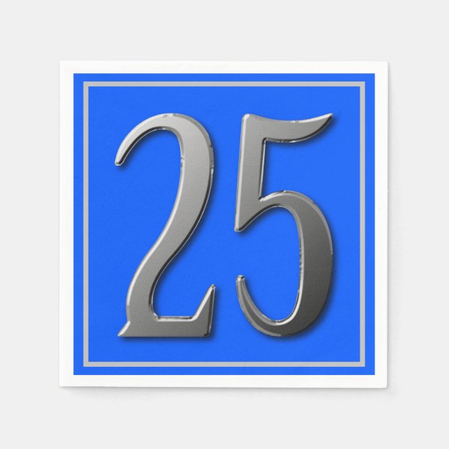 Nummer 25 för Metallisk Silver Pappersservett (Framsidan)