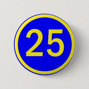 nummer 25 i en cirkel knapp