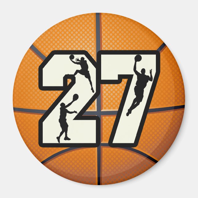 Nummer 27 basketboll magnet (Framsidan)