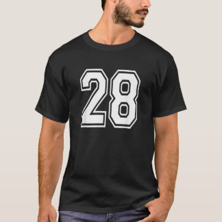 Nummer 28 - Numrerad, enhetlig idrott - Jersey Tea T Shirt