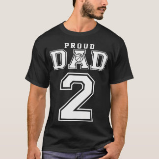 Nummer 2 Anpassningsbar Proud Basketball Pappa Per T Shirt