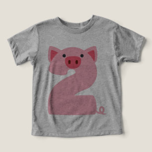 Nummer 2 Gris-djur, högst 2 år gamla pojkar T Shirt
