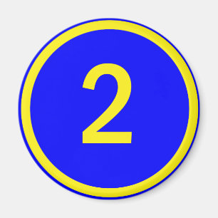 nummer 2 i en cirkel magnet