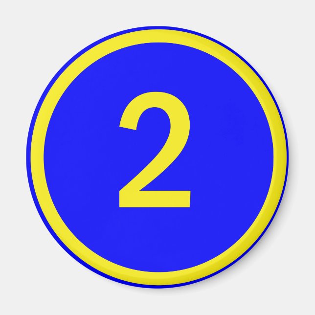 nummer 2 i en cirkel magnet (Framsidan)