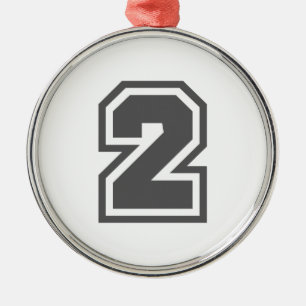 Nummer 2 julgransprydnad metall