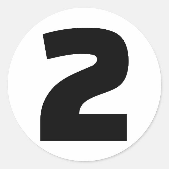 Nummer 2 runt klistermärke (Framsida)