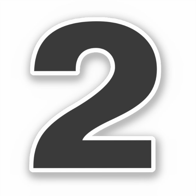 Nummer 2, svart och vit etikett (Framsida)