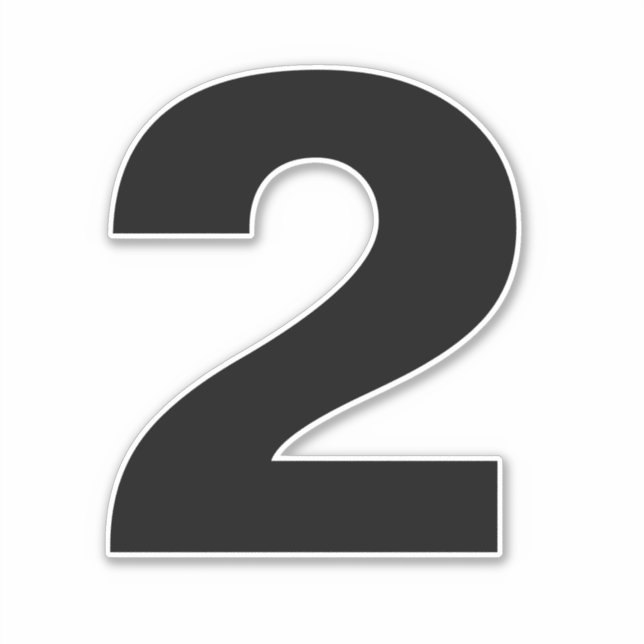 Nummer 2, svart och vit etikett (Framsida)