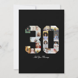 Nummer 30 fotocollage meddelande