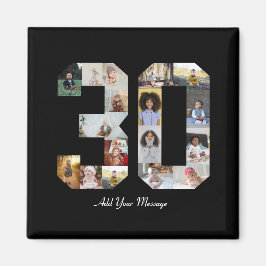 Nummer 30 Fotokollage Magnet