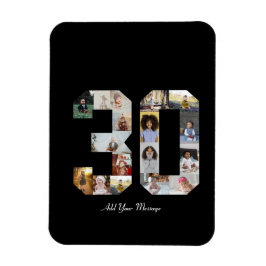 Nummer 30 Fotokollage Magnet
