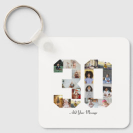 Nummer 30 Fotokollage Nyckelring