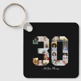 Nummer 30 Fotokollage Nyckelring