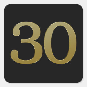 Nummer 30 Guld-kvadratstreck Fyrkantigt Klistermärke