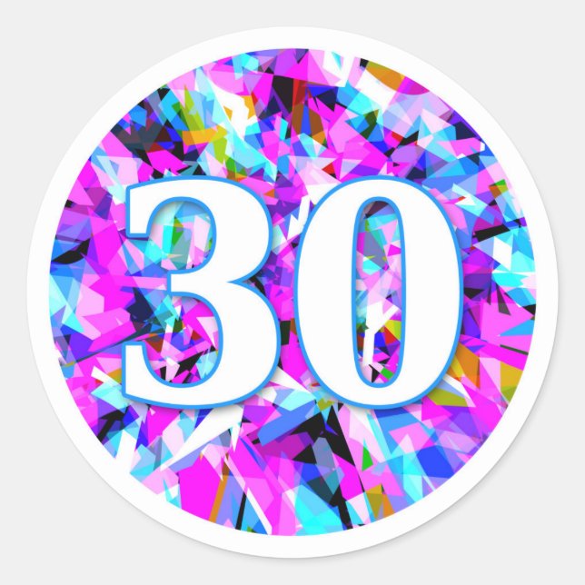 Nummer 30 - Rund etikett (Framsida)