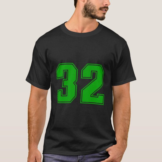 Nummer 32 Gröntars Sportfantast Jersey-nummer T Shirt (Framsida)