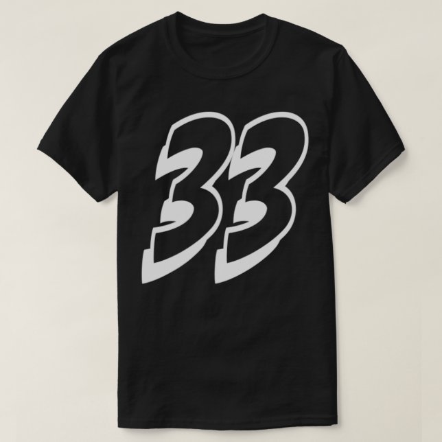 Nummer 33 #33 Front and Back Sports Team T Shirt (Design framsida)