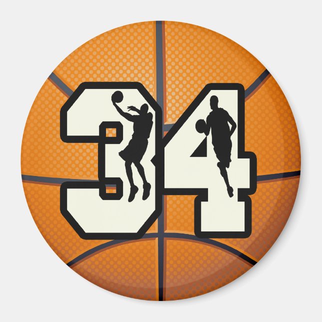 Nummer 34 basketboll magnet (Framsidan)