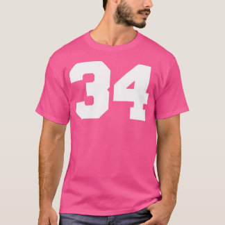 Nummer 34 - utskrift för sportsspelaren Jersey Pla T Shirt