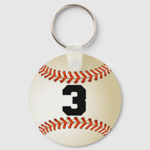 Nummer 3 Baseball Nyckelring