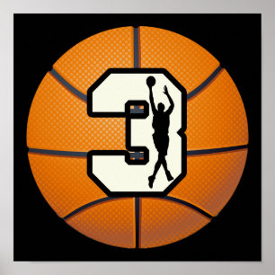 Nummer 3-basket poster