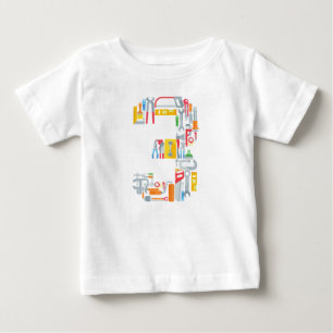 Nummer 3 Bygge Byggnad Verktyg 3 år gammal T Shirt