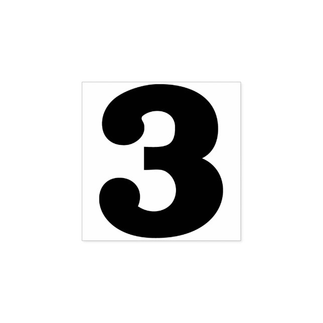 Nummer 3 stämpel (Tryck)