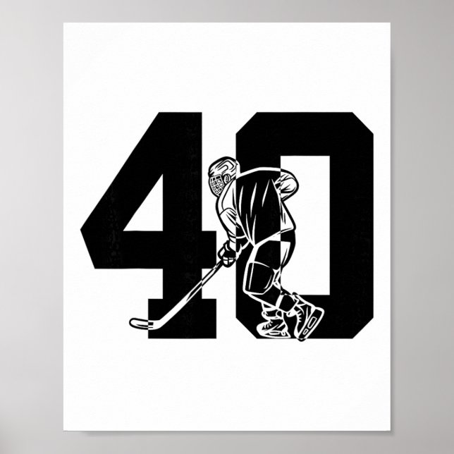 Nummer 40 år Ishockey 40-årsdag  Poster (Framsidan)