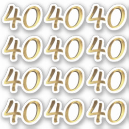 Nummer 40 Faux Guld 40-årsjubileum Sticker Klistermärken