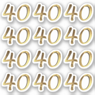 Nummer 40 Faux Guld 40-årsjubileum Sticker Klistermärken