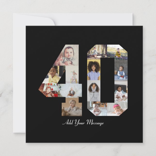 Nummer 40 Fotocollage Julkort (Framsida)