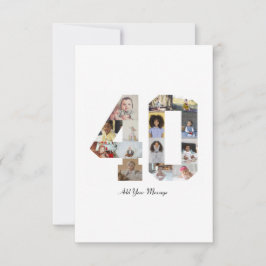 Nummer 40 Fotocollage Kort