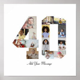 Nummer 40 Fotocollage Poster