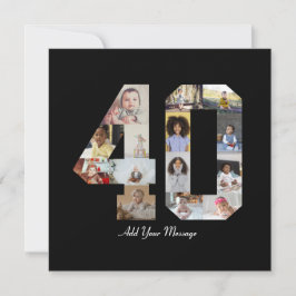 Nummer 40 Fotocollage Tack Kort