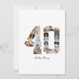 Nummer 40 Fotocollage Tack Kort